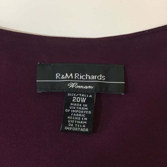 R&M Richards Woman Purple Evening Dress Formal Party Ruched Rhinestone Size 20W - Picture 15 of 16